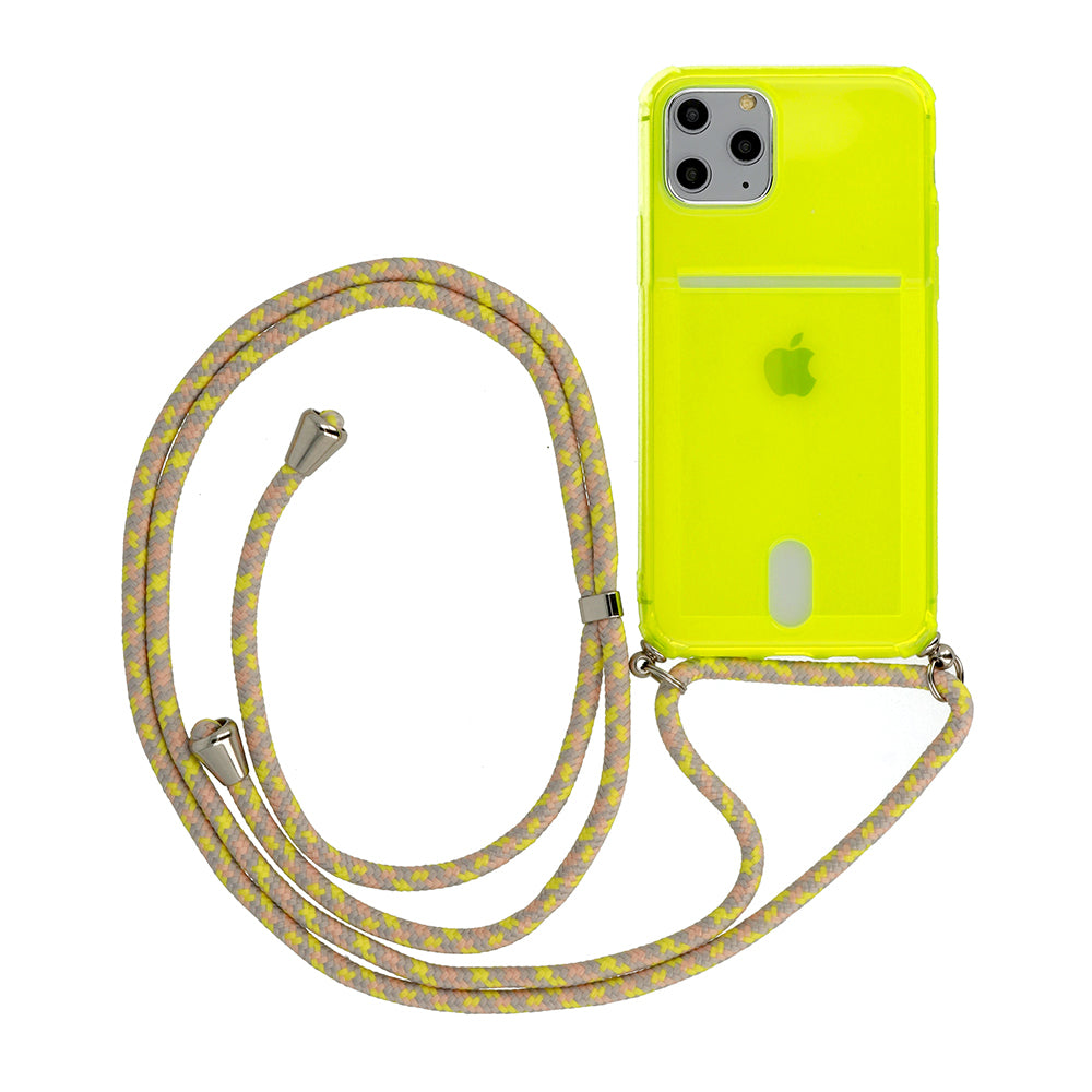 Калъф силикон – STRAP Fluo Case – iPhone 12/12 Pro – Лайм