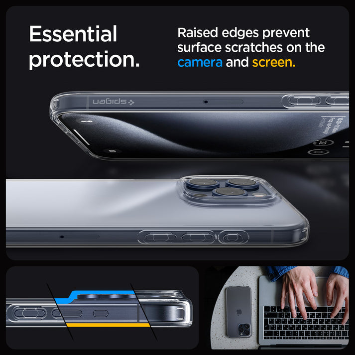 Spigen - Air Skin Hybrid - iPhone 15 Pro - Crystal Clear