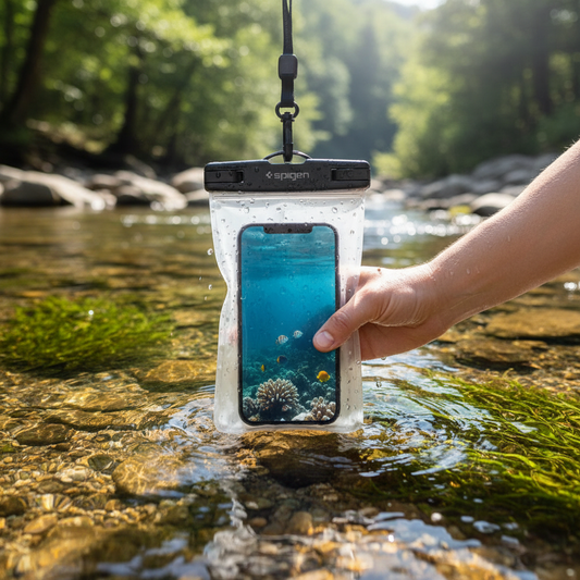 Spigen - (2 pack) Waterproof Case (A601) - IPX8, for Phone 3.5 - 7" - Clear