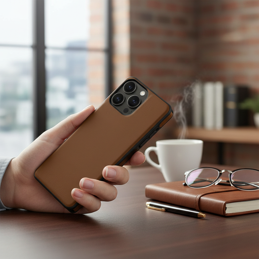 Kожен противоударен калъф –Samsung Galaxy Z Fold 4 – Кафяво