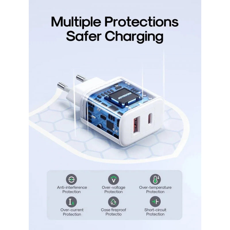 JoyRoom - Wall Charger (JR-TCF05) - USB, Type-C, 20W - White
