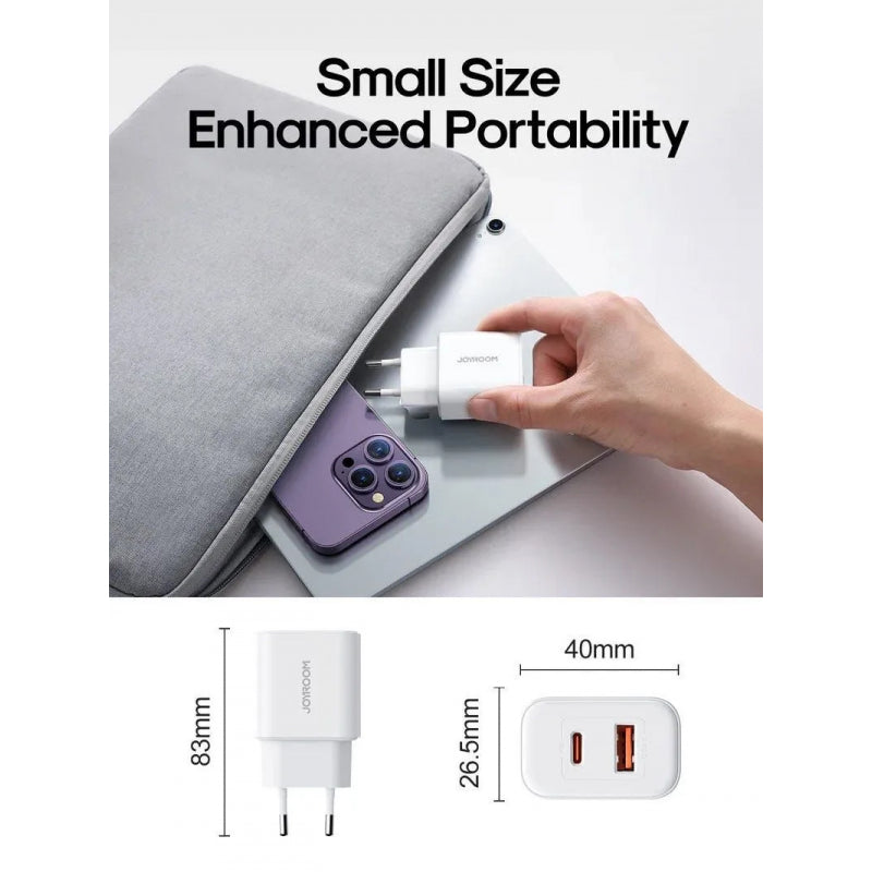 JoyRoom - Wall Charger (JR-TCF05) - USB, Type-C, 20W - White