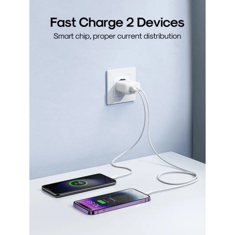 JoyRoom - Wall Charger (JR-TCF05) - USB, Type-C, 20W - White