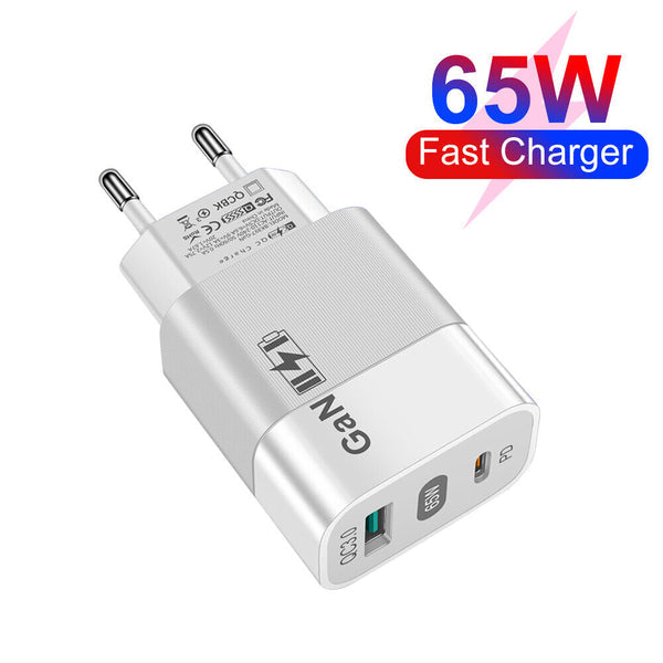 Techsuit - Wall Charger (CHPD131) - GaN, USB, Type-C, Fast Charge, 65W - White