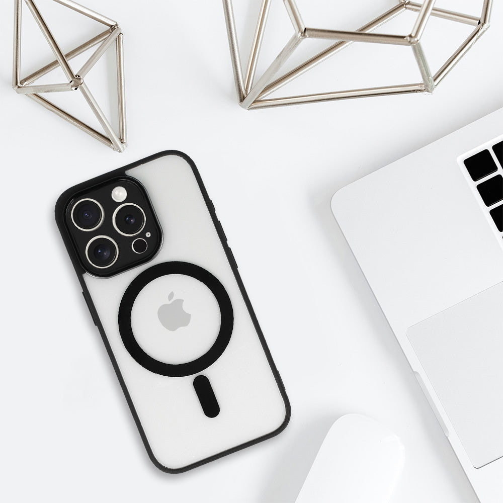 Калъф–Акрилен твърд–MagSafe  – iPhone 12 – Черен