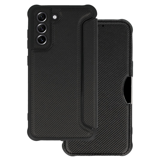 Razor Carbon–Калъф Тефтер–Samsung Galaxy S21 FE–Черен