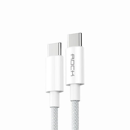Rock – Кабел R6 – Type-C към Type-C PD 100W 5A 2m. – Бял