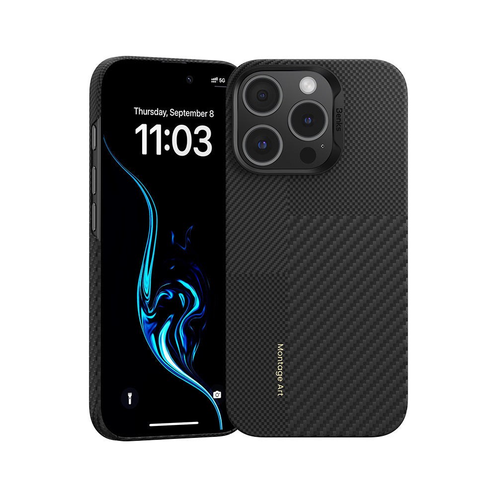Benks – Калъф Montage Magnetic Armor Air Kevlar Pc Frame 600D+1500D (Mb65) – iPhone 16 Pro – Черен
