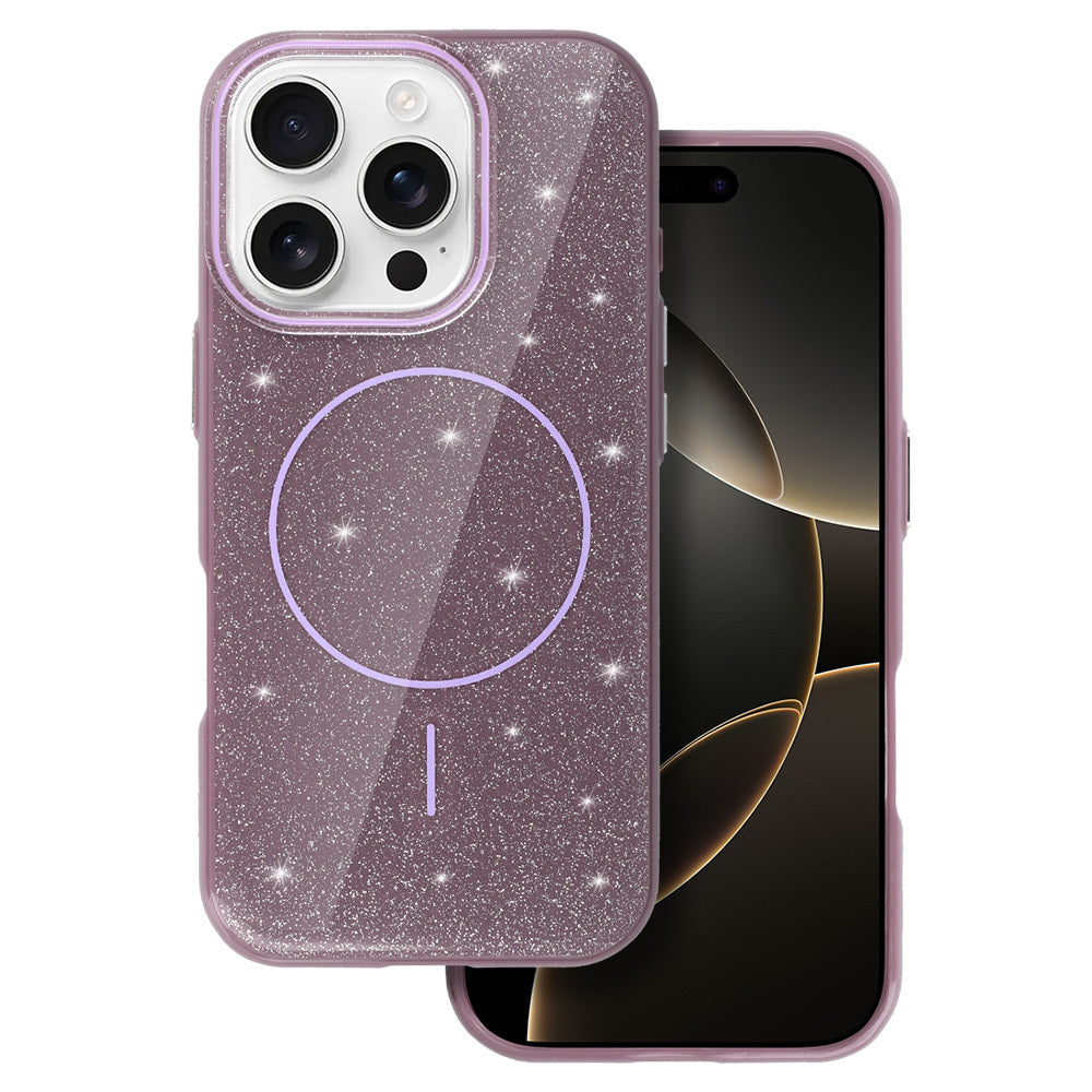 Калъф силикон – MagSafe Slim Shiny – iPhone 13 – Лилав