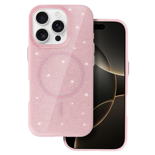 Калъф силикон – MagSafe Slim Shiny – iPhone 13 Pro – Светло розов