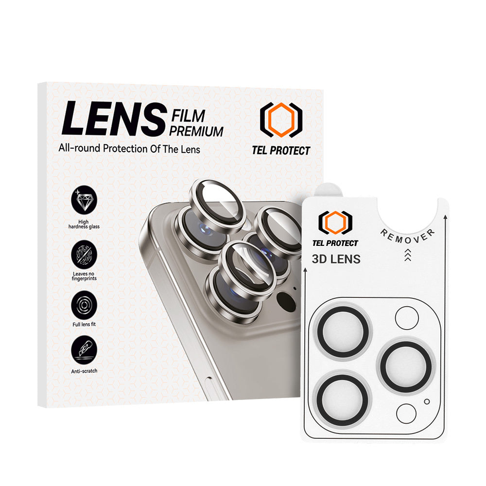 Закален Стъклен протектор – Tel Protect 3D Lens камери ( 3 обектива) – iPhone 13 Pro/13 Pro Max – Прозрачен