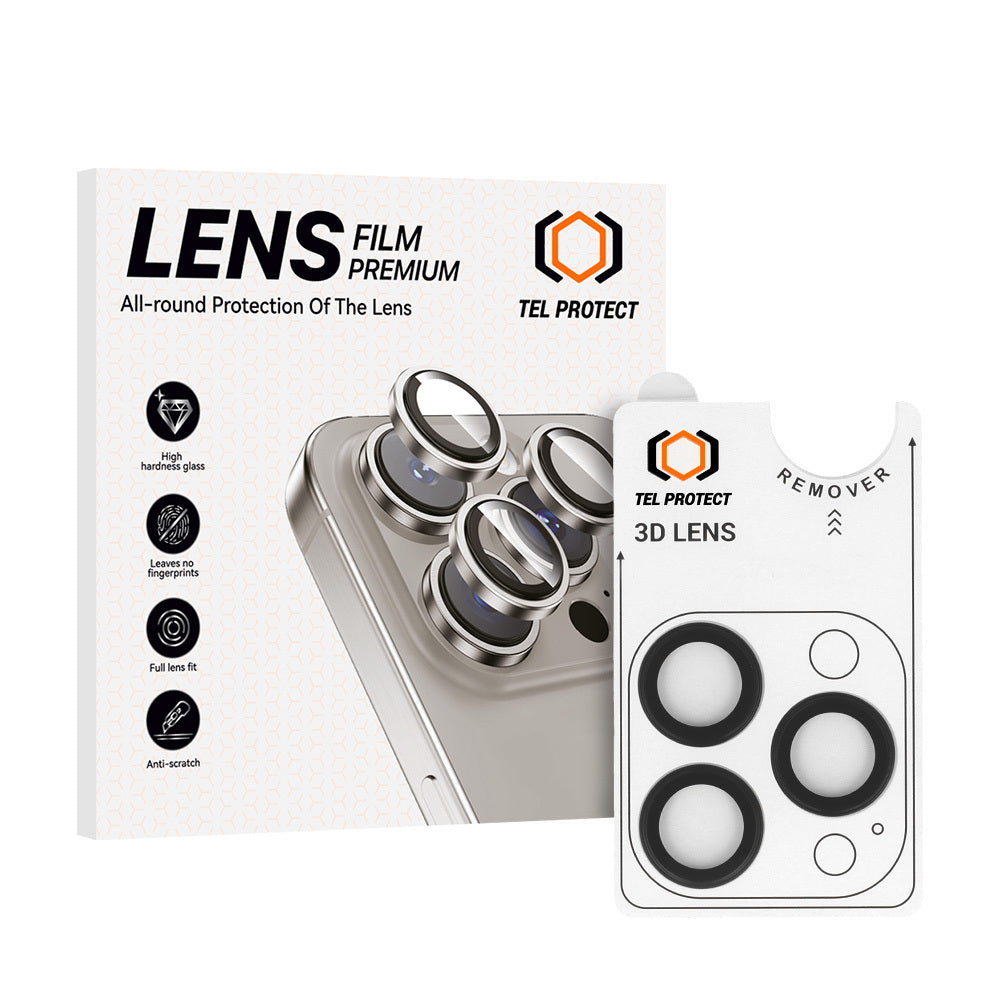 Закален Стъклен протектор – Tel Protect 3D Lens камери ( 3 обектива) – iPhone 14 Pro/14 Pro Max – Черен