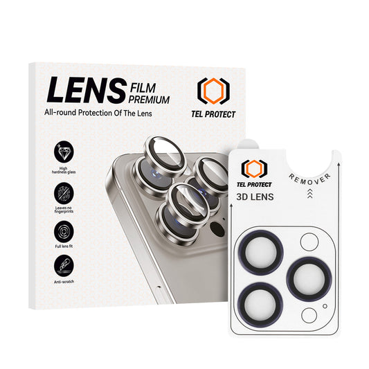 Закален Стъклен протектор – Tel Protect 3D Lens камери ( 3 обектива) – iPhone 14 Pro/14 Pro Max – Лилав
