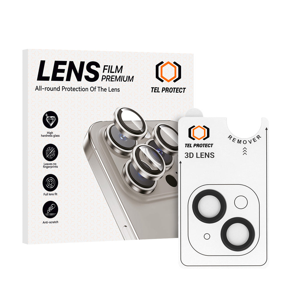 Закален Стъклен протектор – Tel Protect 3D Lens камери ( 2 обектива) – iPhone 15/15 Plus – Черен