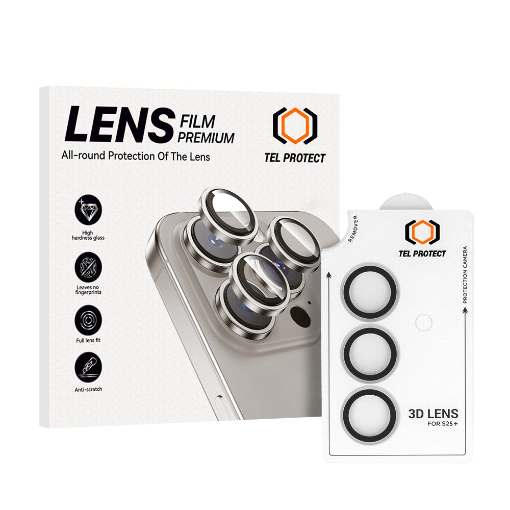 Закален Стъклен протектор – Tel Protect 3D Lens камери ( 3 обектива) – Samsung Galaxy S25 – Прозрачен