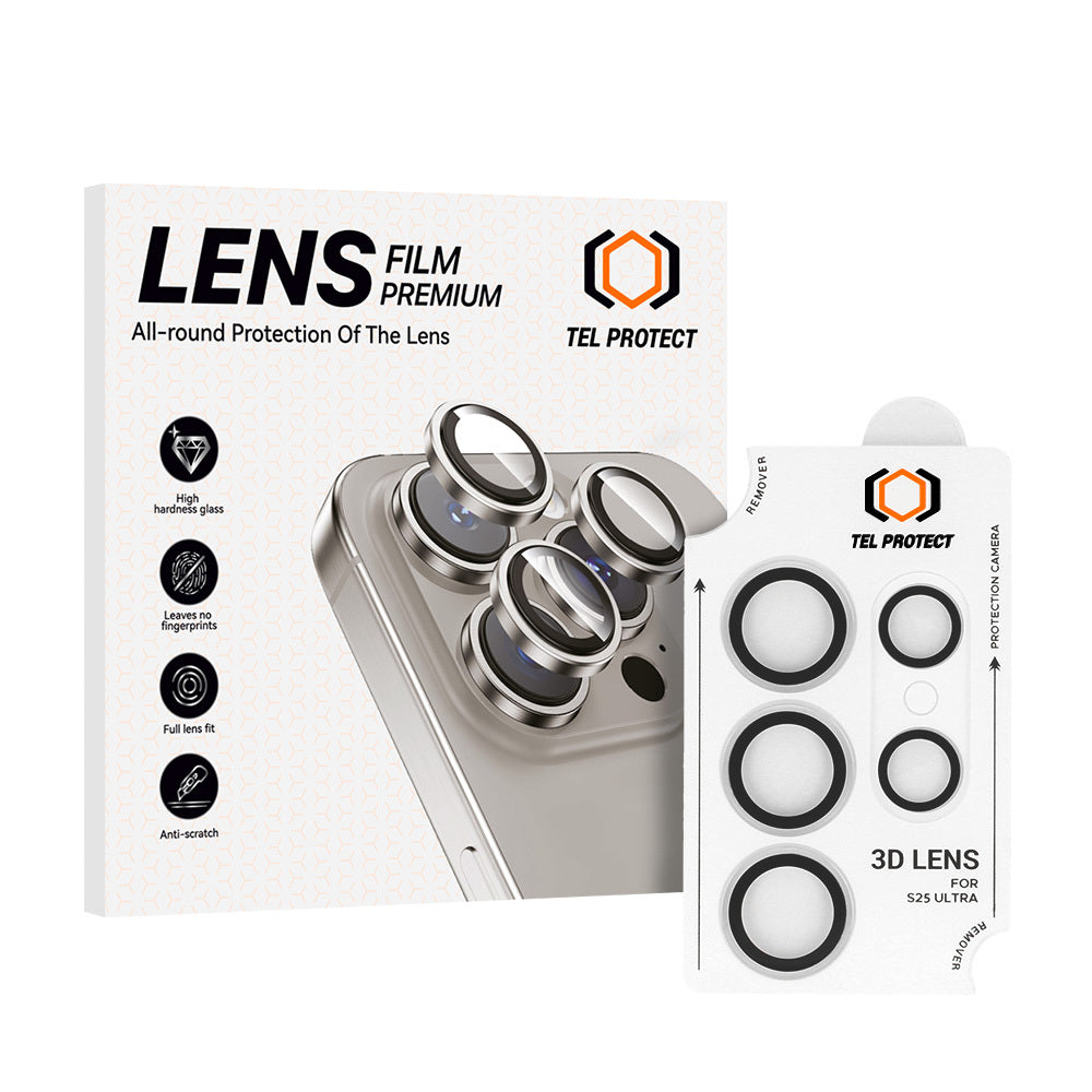 Закален Стъклен протектор – Tel Protect 3D Lens камери ( 5 обектива) – Samsung Galaxy S24 Ultra – Прозрачен