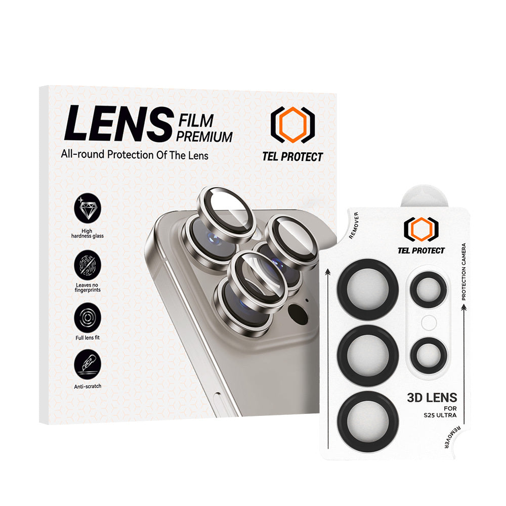 Закален Стъклен протектор – Tel Protect 3D Lens камери ( 5 обектива) – Samsung Galaxy S24 Ultra – Черен