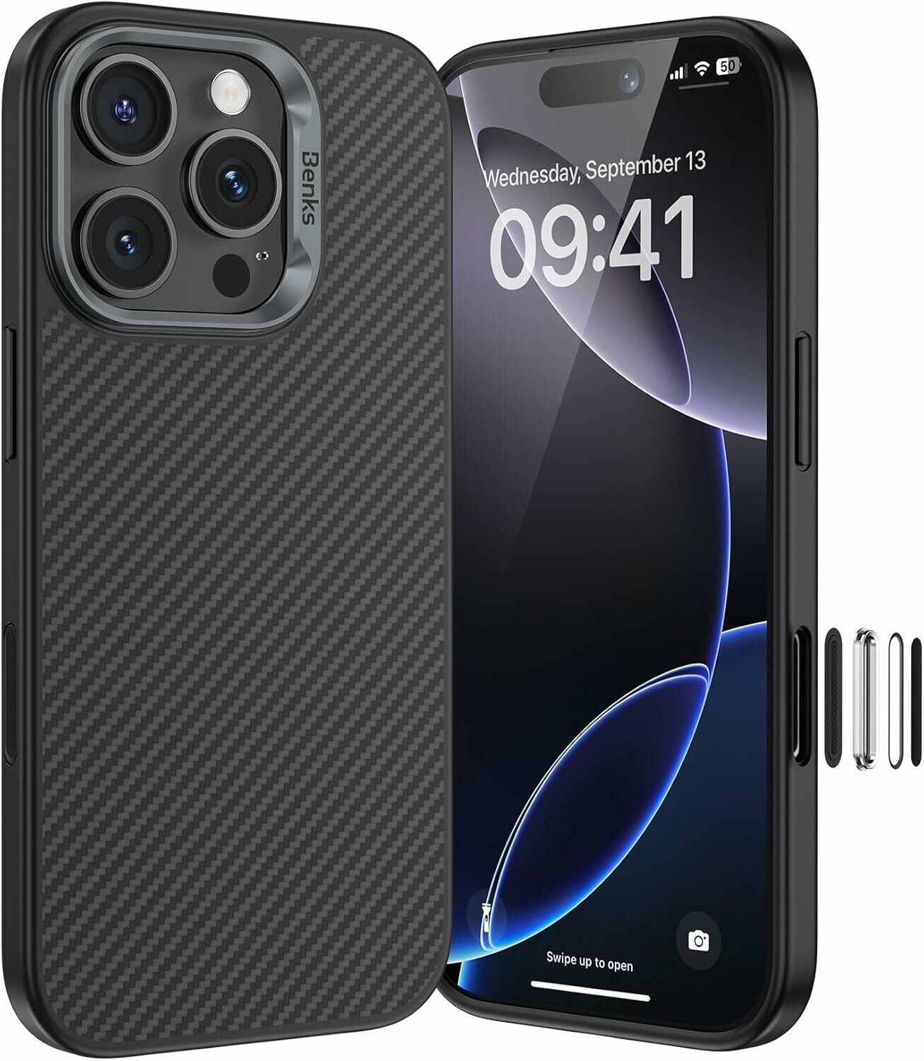 Калъф Benks Кевлар - iPhone 16 Pro - Черен