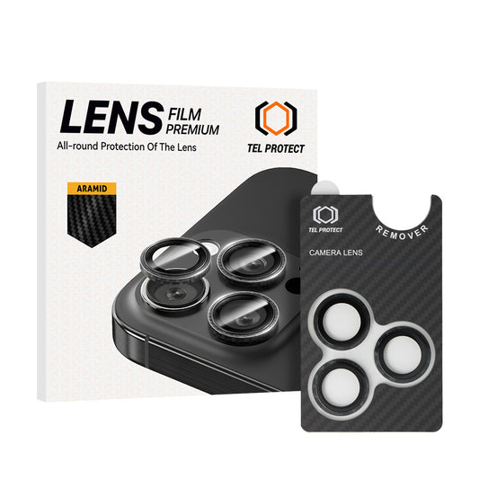 Закален Стъклен протектор – Tel Protect 3D Lens Aramid – за камерите (3 обектива) – iPhone 16 Pro/16 Pro Max