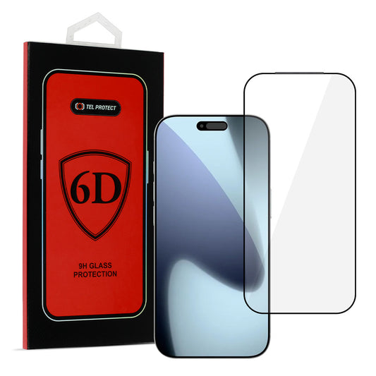 Закален Стъклен протектор – Tel Protect Full Glue 6D – iPhone 17 PRO – Черен