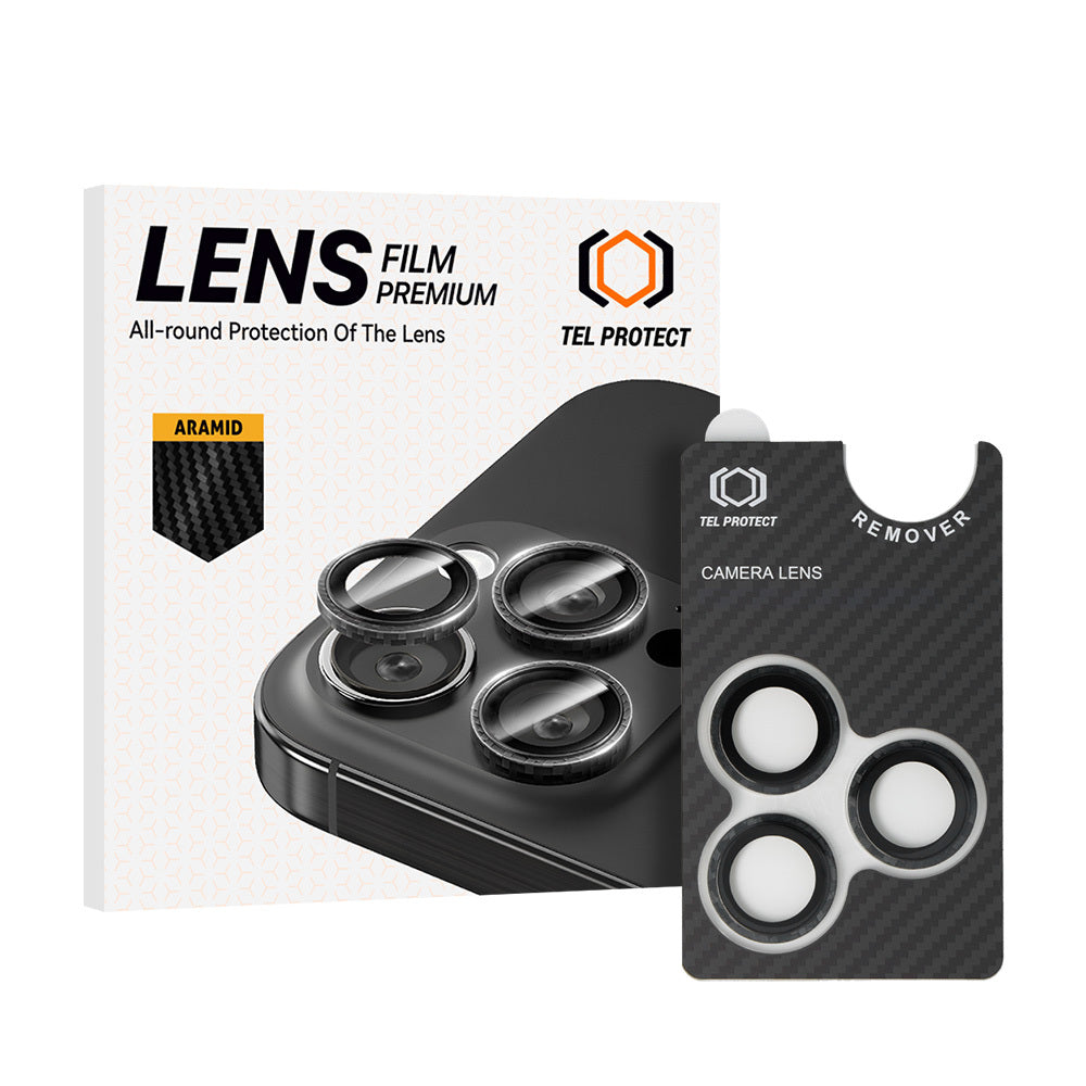 Закален Стъклен протектор – Tel Protect 3D Lens Aramid Series – за камерите  ( 3 обектива) – iPhone 17 Pro/17 Pro Max