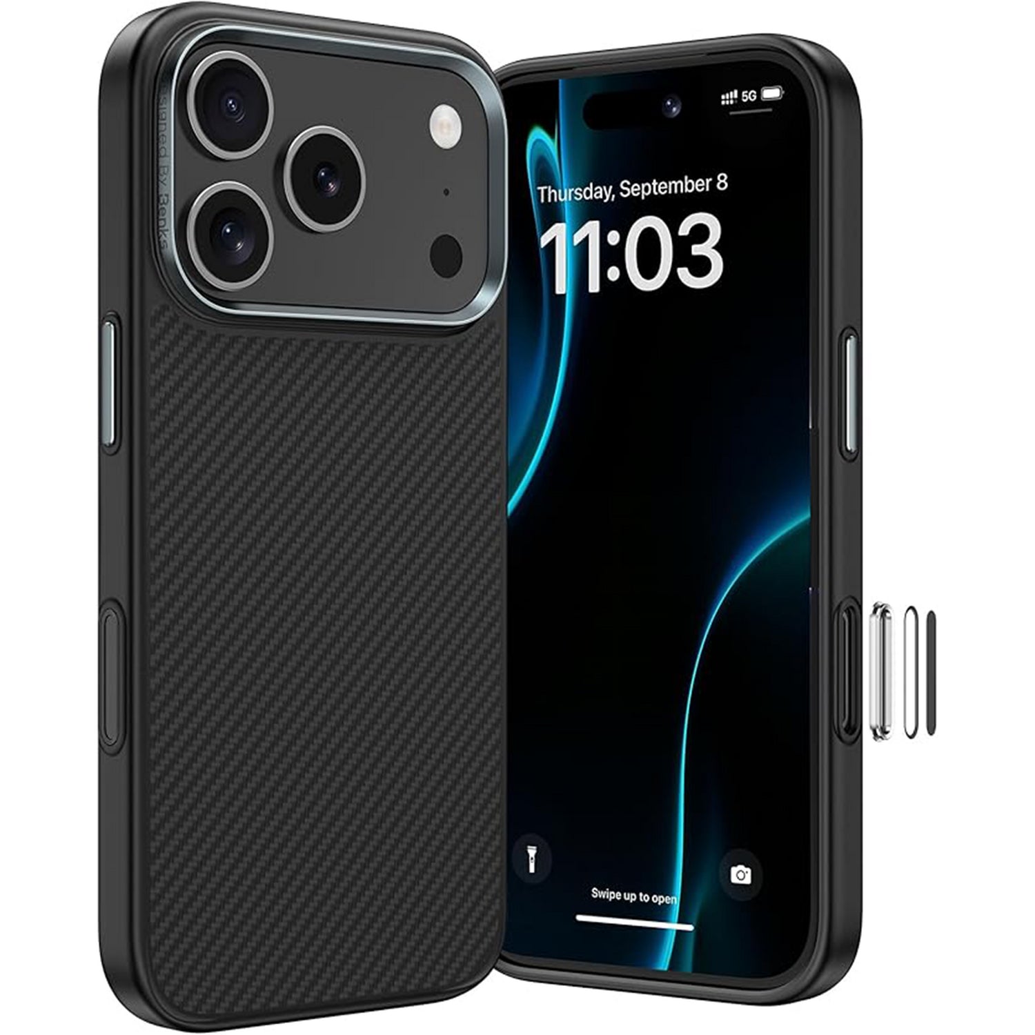 Benks – Калъф Magnetic Armor Pro Kevlar Metal Frame 600D (A069) (Camera Control Button) – iPhone 17 Pro – Черен