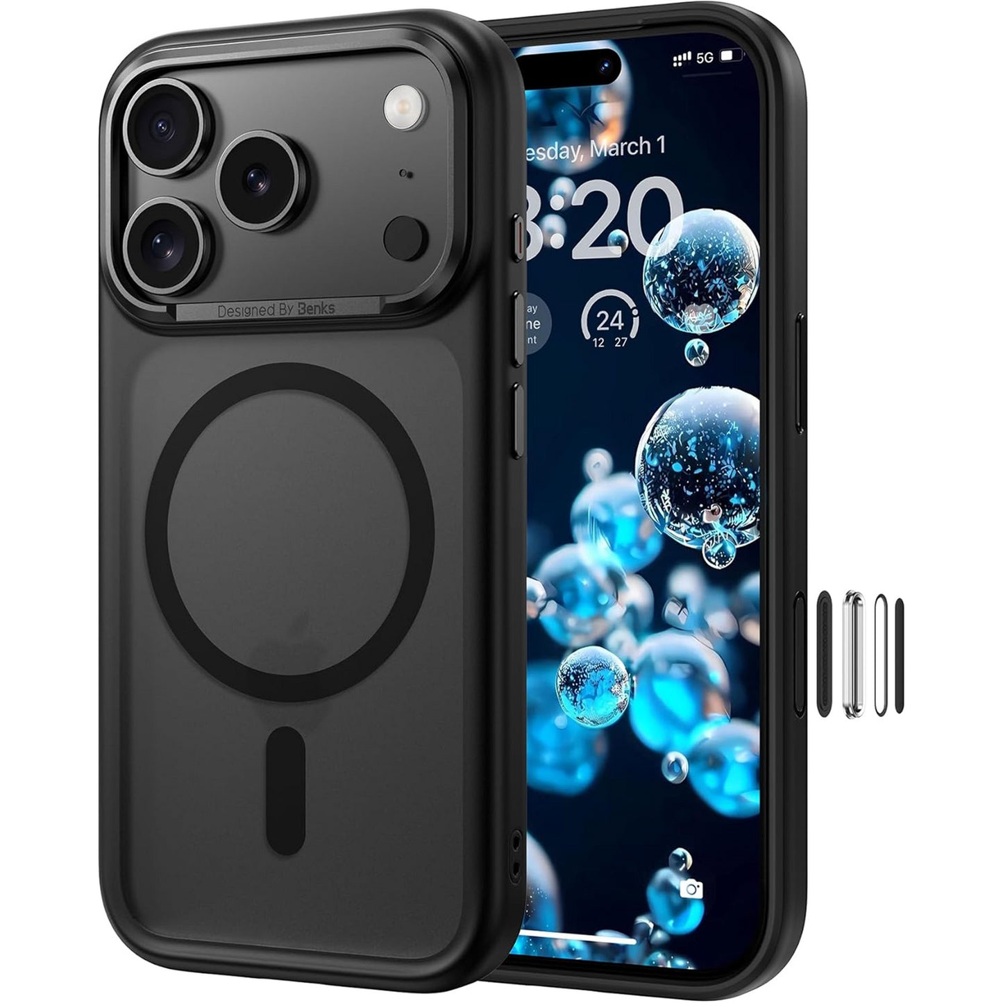 Benks – Калъф Magnetic Mist Metal Frame (0069) – Camera Control Button – iPhone 17 Pro – Черен