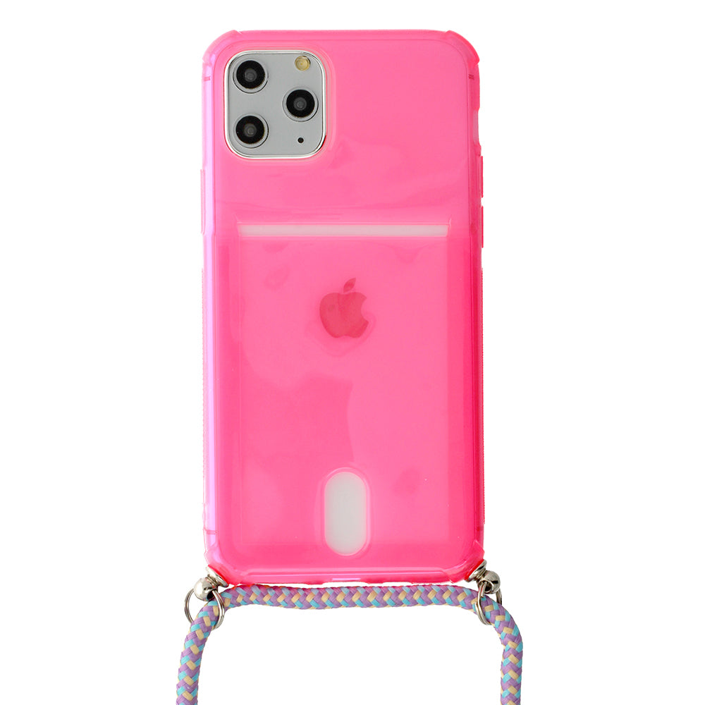 Калъф силикон – STRAP Fluo Case – iPhone 12/12 Pro – Розов
