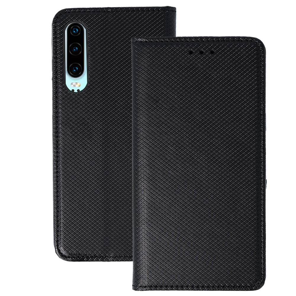 Калъф тефтер – Smart Book MAGNET – Huawei P30 – Черен