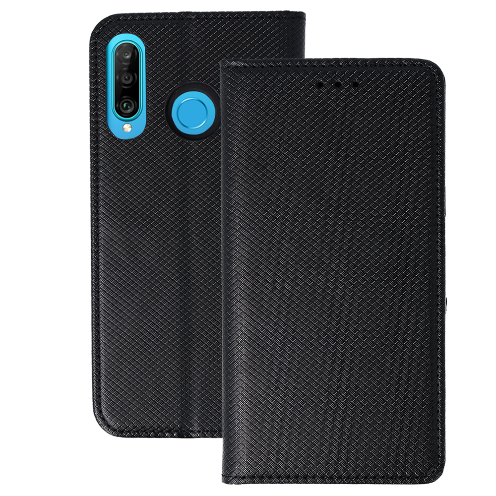 Калъф тефтер – Smart Book MAGNET – Huawei P30 LITE – Черен