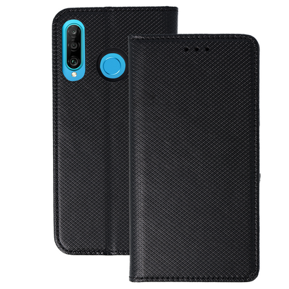 Калъф тефтер – Smart Book MAGNET – Huawei P30 LITE – Черен