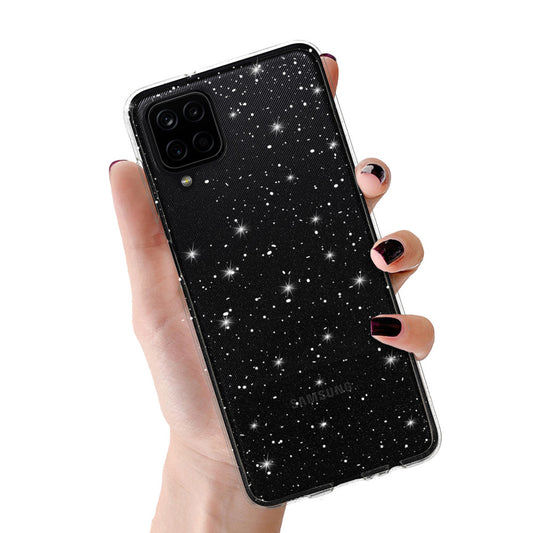 Калъф силикон –  Crystal Блестящ – Samsung Galaxy A12 – Сребрист