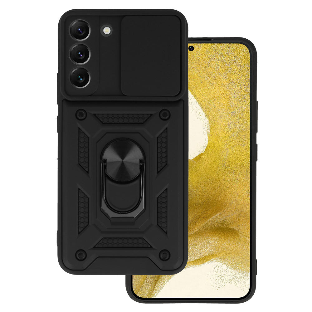 Калъф силикон – Slide Camera Armor  – Samsung Galaxy S22 Plus – Черен