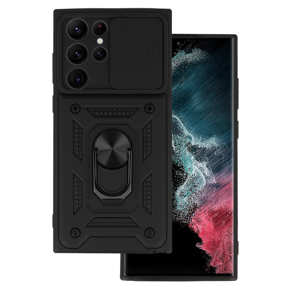 Калъф силикон – Slide Camera Armor – Samsung Galaxy S22 Ultra – Черен