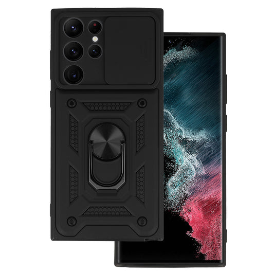Калъф силикон – Slide Camera Armor – Samsung Galaxy S22 Ultra – Черен