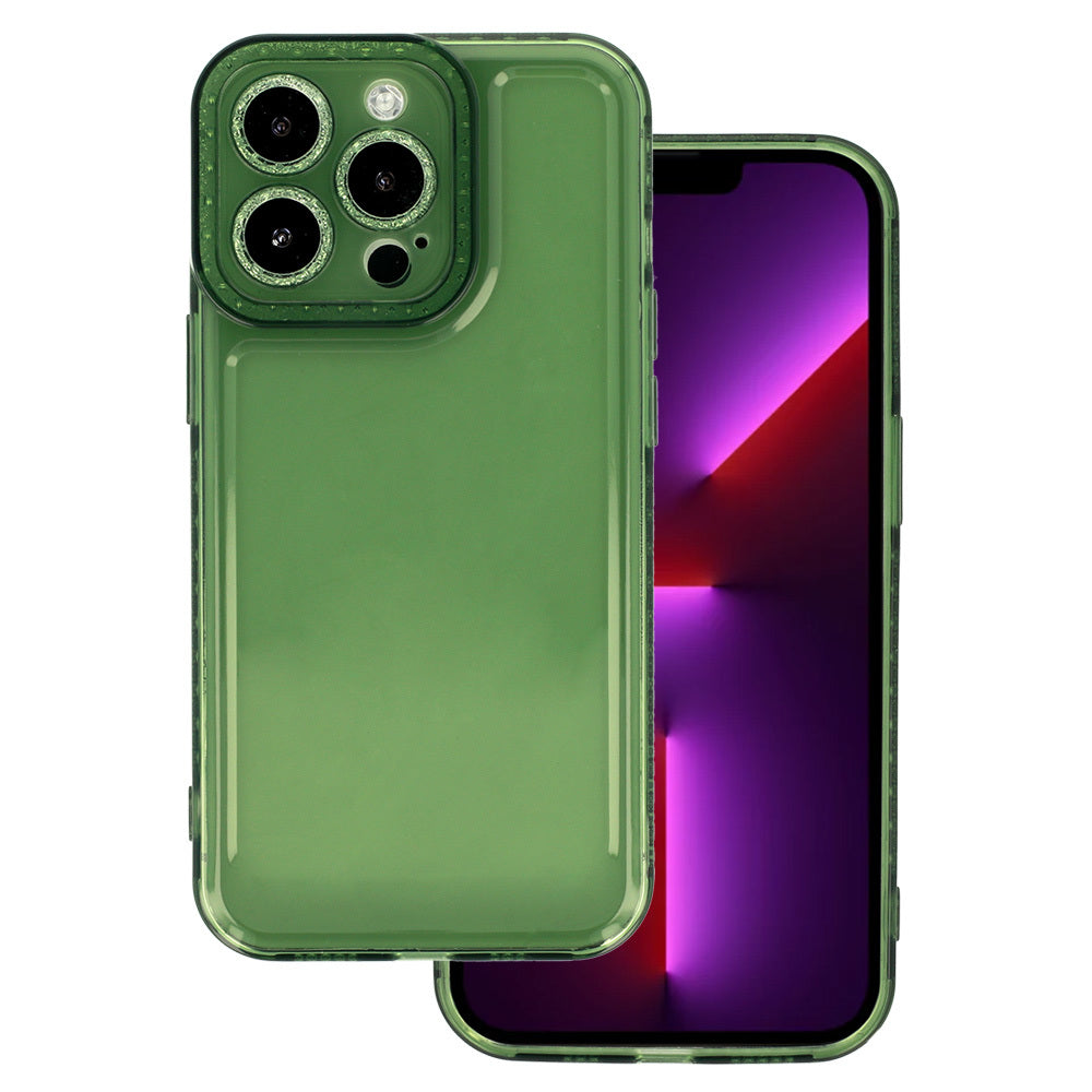 Калъф силикон –  Crystal Diamond 2mm  – iPhone 13 Pro Max – Зелен