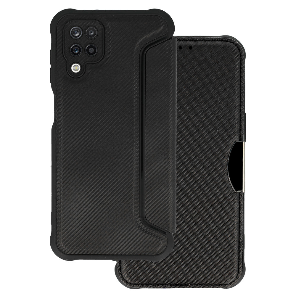 Razor Carbon–Калъф Тефтер–Samsung Galaxy A12–Черен
