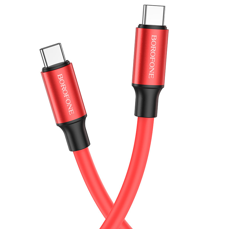 Borofone – Кабел Bx82 Bountiful Type-C → Type-C 60W 3A 1m. – Червен