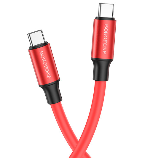 Borofone – Кабел Bx82 Bountiful Type-C → Type-C 60W 3A 1m. – Червен