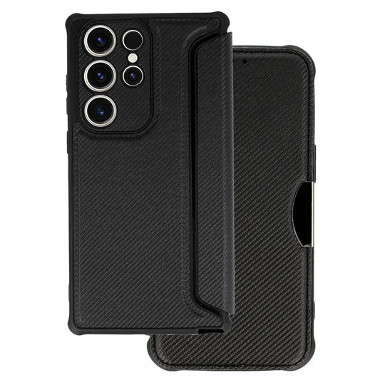 Razor Carbon–Калъф Тефтер–Samsung Galaxy S23 Ultra–Черен