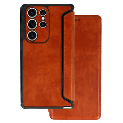 Razor Leather–Калъф Тефтер–Samsung Galaxy S23 Plus–Кафяво