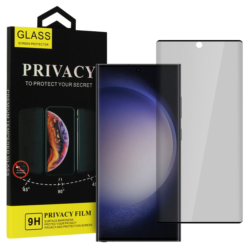Закален Стъклен протектор – Privacy Glass – Samsung Galaxy S23 ULTRA – Черен