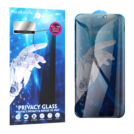 Borofone –  Закален Стъклен протектор – BF7 Diamond Armor Full Screen – Anti spy  – iPhone 12 Pro Max