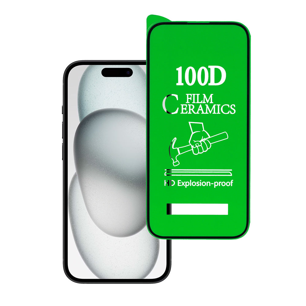 Закален Стъклен протектор – HARD CERAMIC – iPhone 15 PLUS – Черен