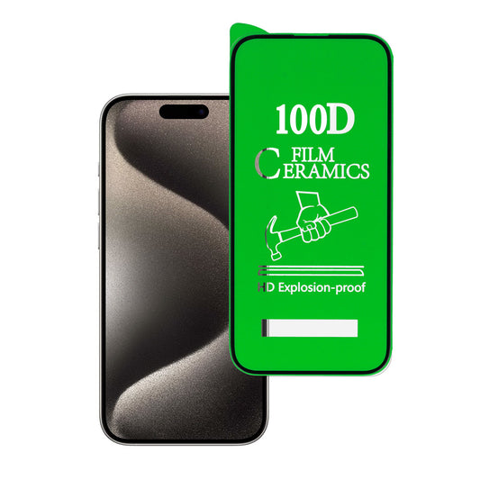 Закален Стъклен протектор – HARD CERAMIC – iPhone 15 Pro Max – Черен