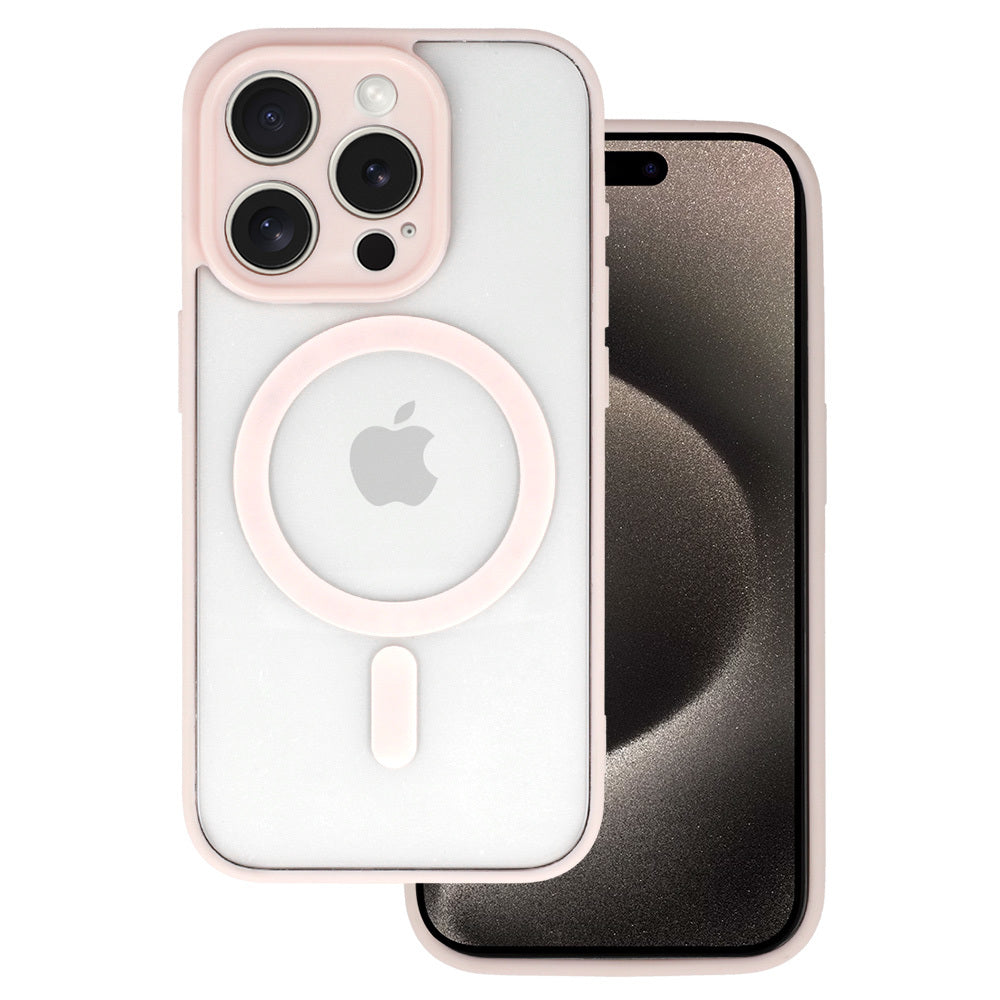 Калъф–Акрилен твърд–MagSafe  – iPhone 12 Pro – Светло розов