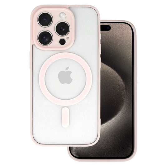 Калъф–Акрилен твърд–MagSafe  – iPhone 12 Pro – Светло розов