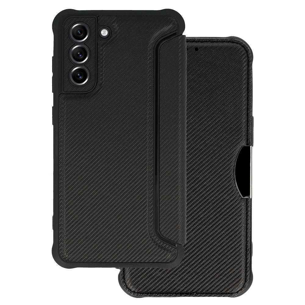 Калъф тефтер – Razor Carbon Book – Samsung Galaxy S24 Ultra – Черен