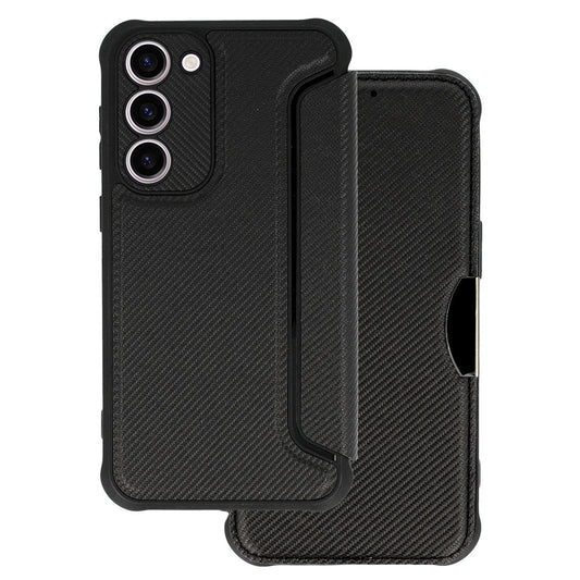 Razor Carbon–Калъф Тефтер–Samsung Galaxy S23 Plus–Черен