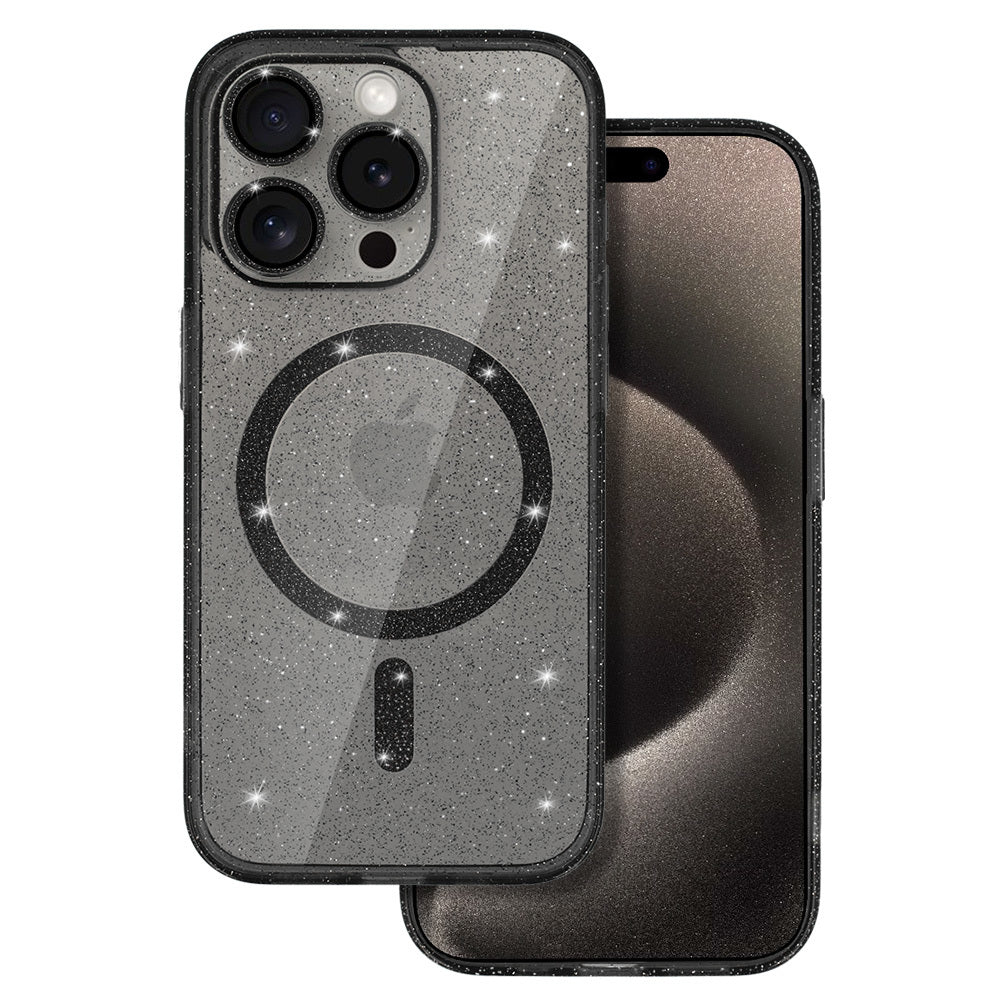 Калъф силикон – Блестящ – MagSafe – iPhone 13 – Черен